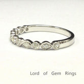 Reserved for Melissa, Moissanite Wedding Band Half Eternity Anniversary Ring 14K White Gold Art Deco - Lord of Gem Rings