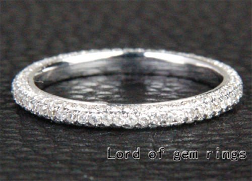 Reserved for Michelle Pave VS Diamond Wedding Band Eternity Ring 18K White Gold - Lord of Gem Rings