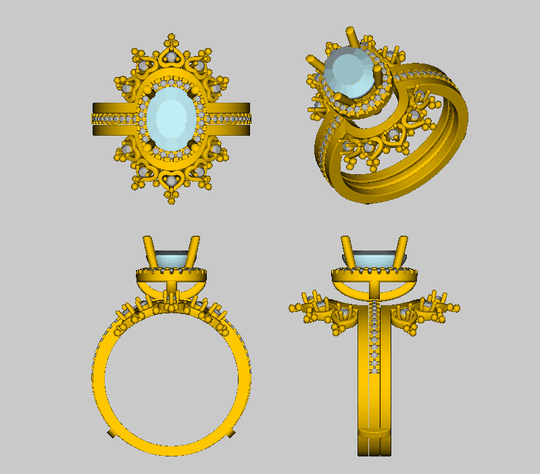 Reserved for Mike Oval Emerald Ring Sets Moissanite Tiara Ring Guard 14k White Gold 7x9mm