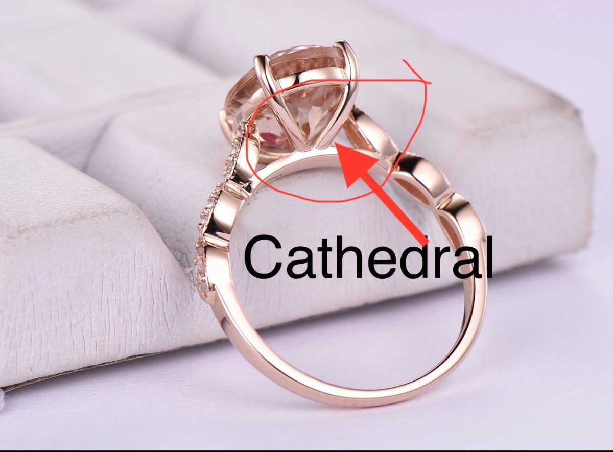 Reserved for MM- Customized Morganite Diamond Ring & Floral Vintage Diamond Bridal Set 14K Rose Gold - Lord of Gem Rings
