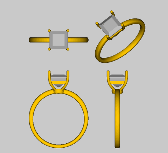 Reserved for moneteve  Princess Morganite Engagement Ring  14K Yellow Gold