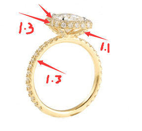 Reserved for Monica - F1 Moissanite 8x10mm Radiant Cut with Pave FULL CUT Diamond Halos 3/4 Eternity - Lord of Gem Rings