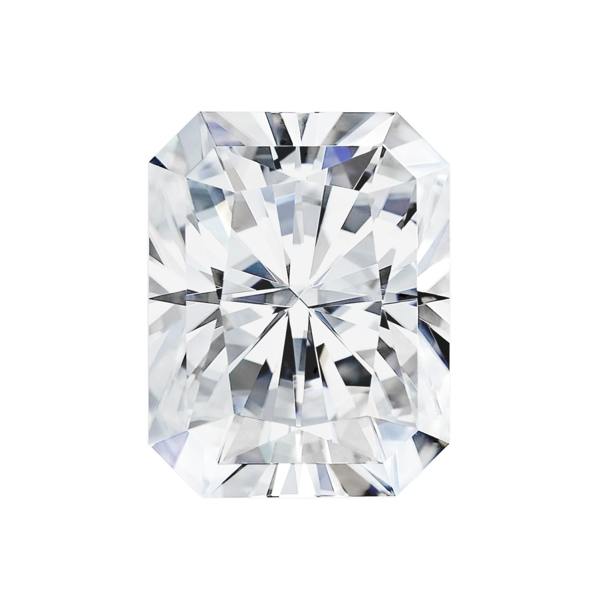 Reserved for Monica - F1 Moissanite 8x10mm Radiant Cut with Pave FULL CUT Diamond Halos 3/4 Eternity - Lord of Gem Rings