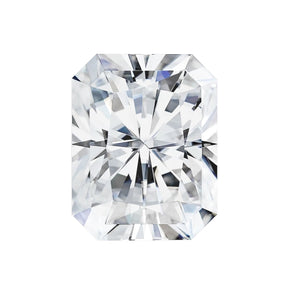 Reserved for Monica - F1 Moissanite 8x10mm Radiant Cut with Pave FULL CUT Diamond Halos 3/4 Eternity - Lord of Gem Rings