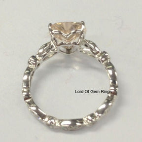 Reserved for Nancy, Peach Cushion Morganite Ring,Stone SKU: cu10.14 - 1.850.05 - Lord of Gem Rings