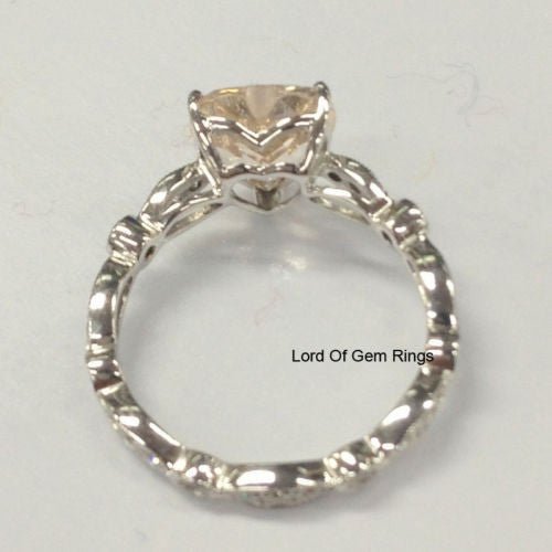 Reserved for Nancy, Peach Cushion Morganite Ring,Stone SKU: cu10.14 - 1.850.05 - Lord of Gem Rings