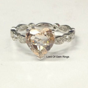Reserved for Nancy, Peach Cushion Morganite Ring,Stone SKU: cu10.14 - 1.850.05 - Lord of Gem Rings