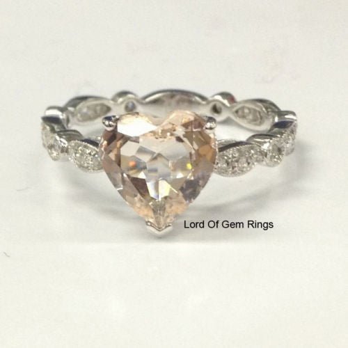 Reserved for Nancy, Peach Cushion Morganite Ring,Stone SKU: cu10.14 - 1.850.05 - Lord of Gem Rings