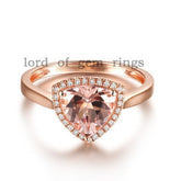Reserved for nbmelese, Custom Trillion Morganite Engagement Semi Mount Ring 10K Rose Gold - Lord of Gem Rings