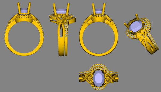 Reserved for Nehemias, Custom Matching Band for Oval Morganite Engagement Ring