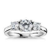 Reserved for Ngoc - Three Stone Round Semi Mount Ring 18K White Gold - Lord of Gem Rings