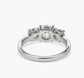 Reserved for Ngoc - Three Stone Round Semi Mount Ring 18K White Gold - Lord of Gem Rings