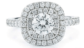 Reserved for Princess, Custom Diamond Semi Mount Ring 14K White Gold Cushion - Lord of Gem Rings