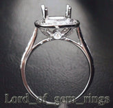 Reserved for Princess, Custom Diamond Semi Mount Ring 14K White Gold Cushion - Lord of Gem Rings