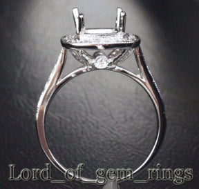 Reserved for Princess, Custom Diamond Semi Mount Ring 14K White Gold Cushion - Lord of Gem Rings