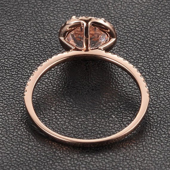 Reserved for punkin1006,7mm round morgantie ring wedding set, 14K white Gold, size 4.5 - Lord of Gem Rings