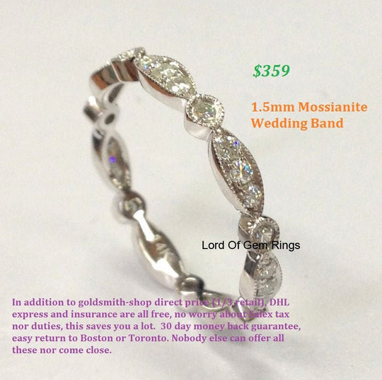 Reserved for redmochapopcorn, White Topaz Wedding Band 14K White Gold