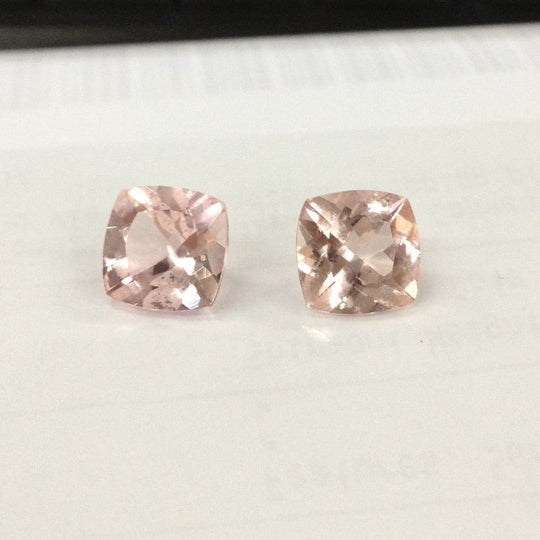 Reserved for renascents  Cushion Pink Morganite Engagement Ring 14K Rose Gold 8mm