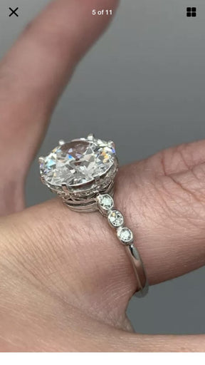 Reserved for Rhonda Custom Diamond Semi Mount Ring 14K White Gold Round 10mm - Lord of Gem Rings