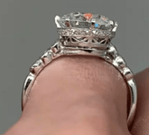Reserved for Rhonda Custom Diamond Semi Mount Ring 14K White Gold Round 10mm - Lord of Gem Rings