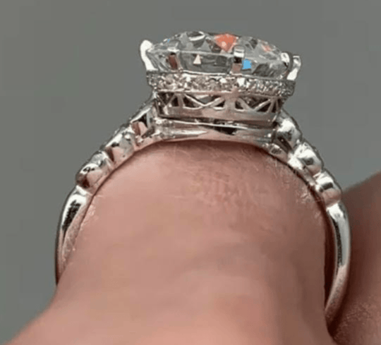 Reserved for Rhonda  Custom Diamond  Semi Mount Ring 14K White Gold Round 10mm