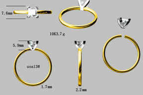 Reserved for Rita D- VS D Princess Moissanite Ring 10K White/Yellow Gold - Lord of Gem Rings