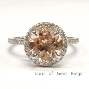 Reserved for rmalajv Round Ceylon Blue Sapphire Engagement Ring Pave Diamond Wedding 14K Yellow Gold　 - Lord of Gem Rings