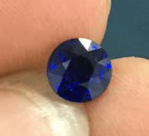 Reserved for rmalajv  Round Ceylon Blue Sapphire Engagement Ring Pave Diamond Wedding 14K Yellow Gold　