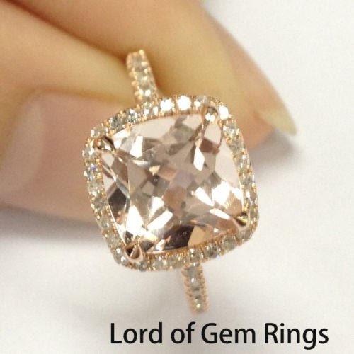 Reserved for rolexwatchboston,Custom Princess Morganite Engagement Ring,Stone SKU:pr33.8 - 2.930.05 - Lord of Gem Rings