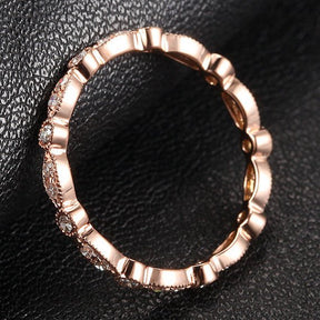 Reserved for roxannerascal Pave Diamond Wedding Band Eternity Anniversary Ring 14K Rose Gold - Lord of Gem Rings