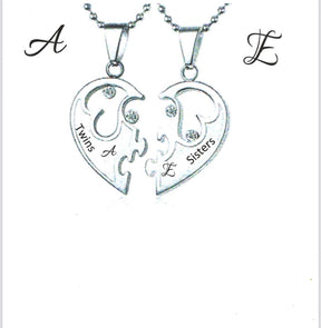 Reserved for Roy- Custom Personalized Semi Mount Interlocking Pendant 10K White Gold Pendant - Lord of Gem Rings