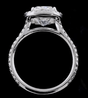 Reserved for Samantha, 1st payment, Two side Diamond halo Semi Mount Cathedral Ring 14K White Gold for Pear - Lord of Gem Rings