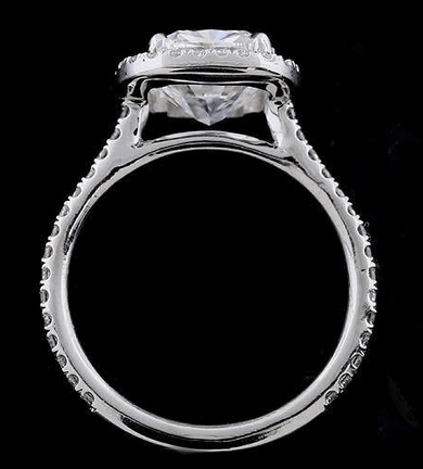 Reserved for Samantha, 1st payment, Two side Diamond halo Semi Mount Cathedral Ring 14K White Gold for Pear - Lord of Gem Rings