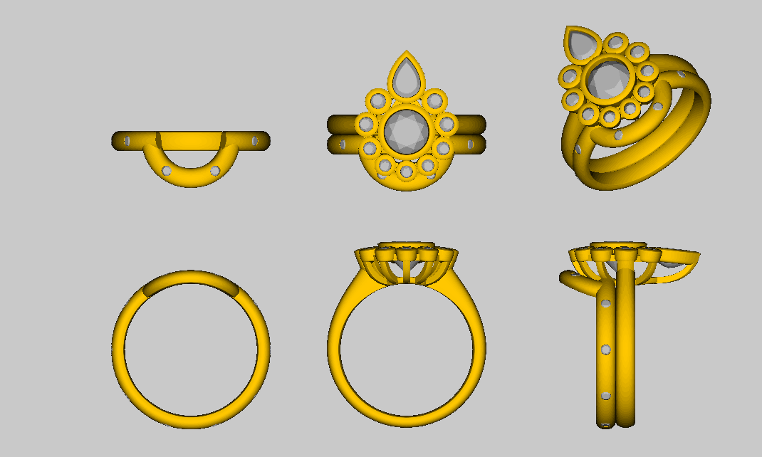 Reserved for Samantha Custom Pear and Graduated round Diamond Halo Semi Mount RIng 14K Yellow Gold - Lord of Gem Rings
