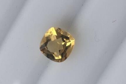 Reserved for Sarah  Cushion Pale Citrine Engagement Ring14K White Gold 8mm,