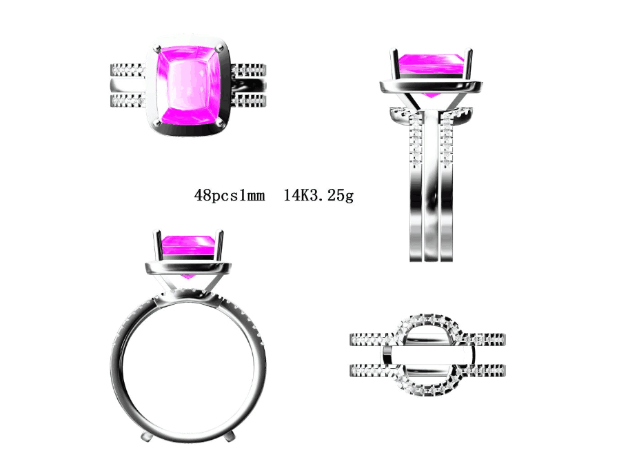 Reserved for sdpigg Custom Forever-Together Ring Guard for Cushion Morganite Ring 14K Rose Gold - Lord of Gem Rings