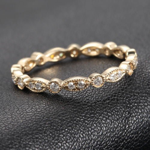 Reserved for searl_timot Pave Diamond Wedding Ring 18K Yellow Gold
