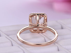 Reserved for shannon Custom Diamond semi-mount Ring 14K Rose Gold Emerald cut 7x9mmmm - Lord of Gem Rings