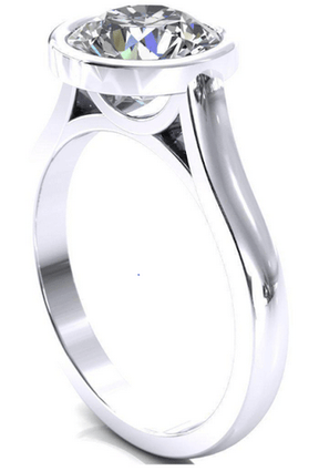 Reserved for Shaulah Bezel Round VVS Tanzanite Ring 14K White Gold - Lord of Gem Rings