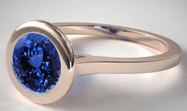 Reserved for Shaulah Bezel Round VVS Tanzanite Ring 14K White Gold - Lord of Gem Rings