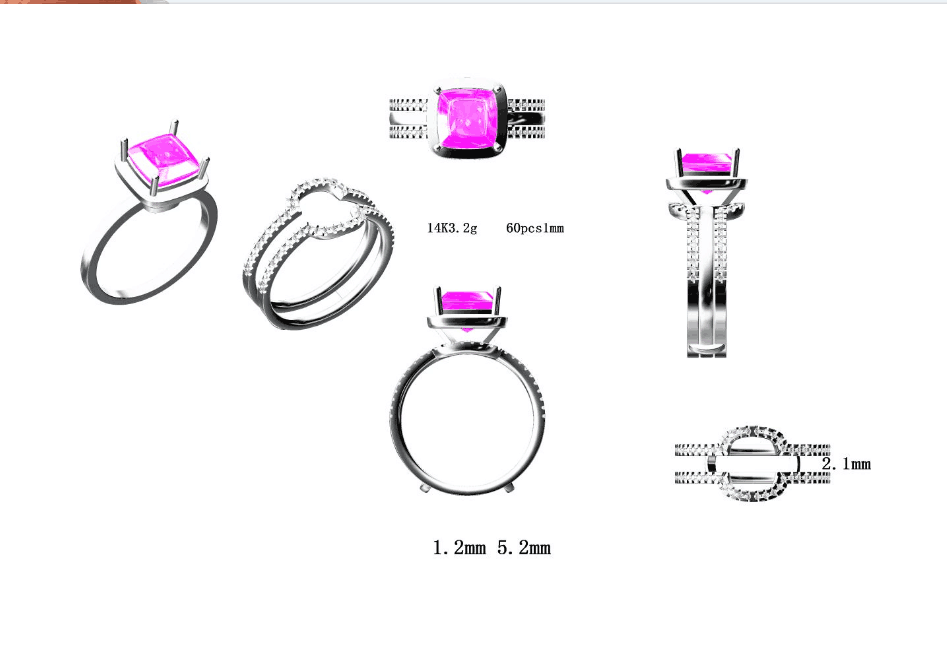Reserved for Shelly Custom Forever-Together Ring Guard for Cushion Morganite Ring - Lord of Gem Rings