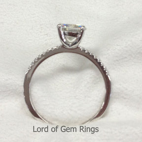 Reserved for SId Diamond Semi Mount Ring 14K White Gold Round 7.2mm - Lord of Gem Rings