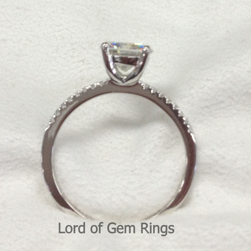Reserved for SId Diamond Semi Mount Ring 14K White Gold Round 7.2mm - Lord of Gem Rings