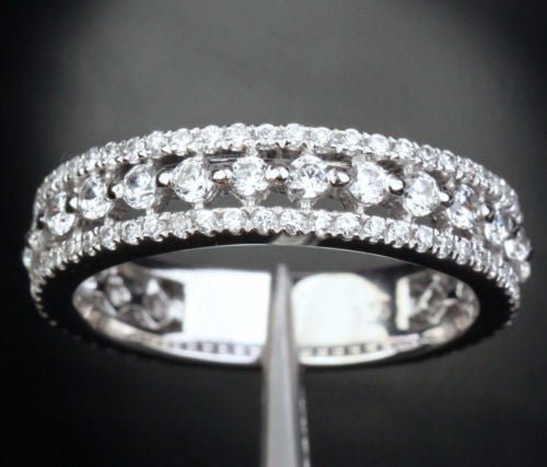 Reserved for Simone, Custom Matching diamond wedding band 3/4Eternity 14K white gold - Lord of Gem Rings