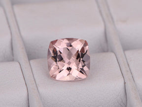 Reserved for sophie-loomer Cushion Morganite Engagement Ring 14K Rose Gold 8mm - Lord of Gem Rings