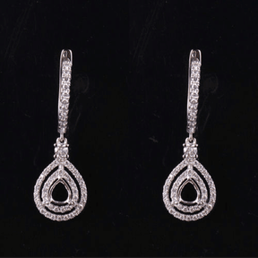 Reserved for Stefan Diamond Engagement Semi Mount Pendant fro pear 14K White Gold VS Diamonds - Lord of Gem Rings