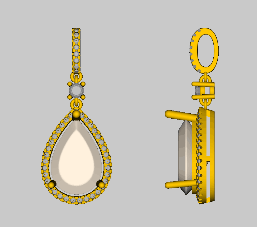 Reserved for Stefan Diamond Engagement Semi Mount Pendant fro pear 14K White Gold VS Diamonds - Lord of Gem Rings