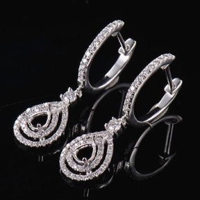 Reserved for Stefan Diamond Engagement Semi Mount Pendant fro pear 14K White Gold VS Diamonds - Lord of Gem Rings