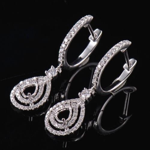 Reserved for Stefan Diamond Engagement Semi Mount Pendant fro pear 14K White Gold VS Diamonds - Lord of Gem Rings