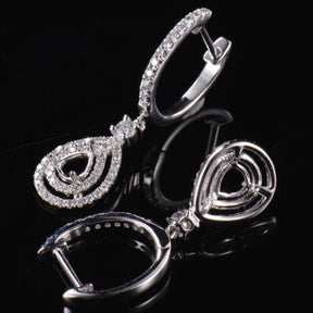Reserved for Stefan Diamond Engagement Semi Mount Pendant fro pear 14K White Gold VS Diamonds - Lord of Gem Rings